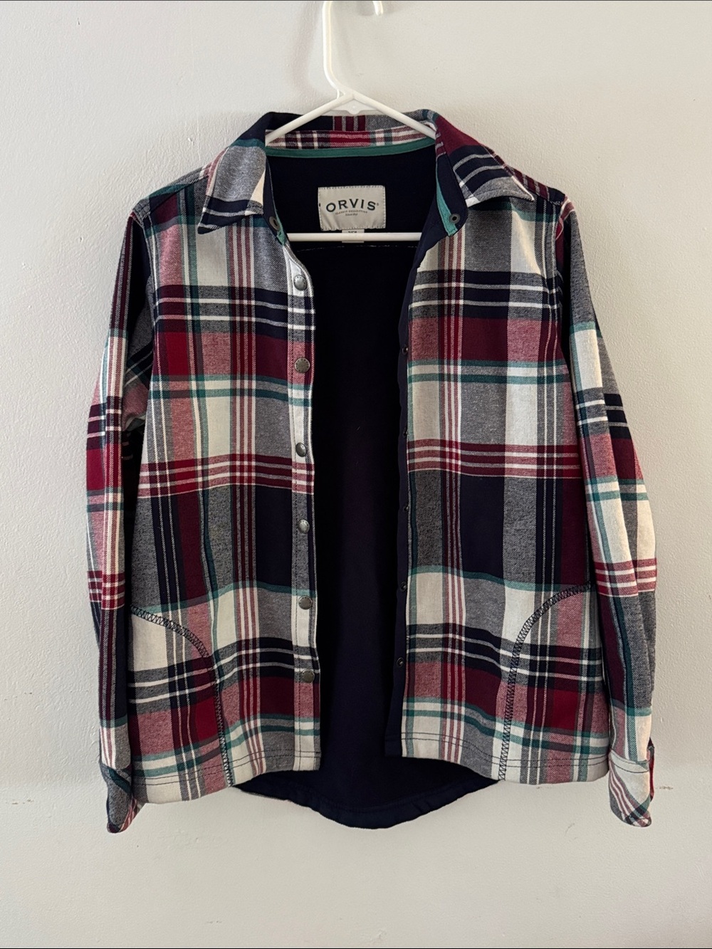 Orvis Plaid Flannel Shirt Jacket Sz S